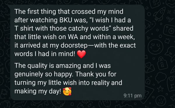 Nitha's WhatsApp message