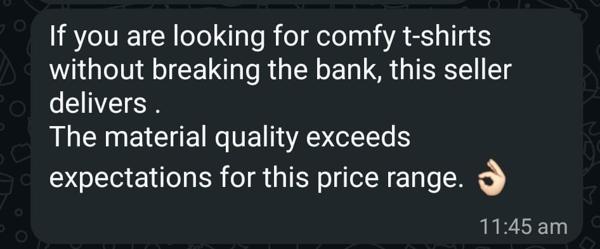 Rajaneesh's WhatsApp message