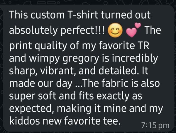 Ruby's WhatsApp message