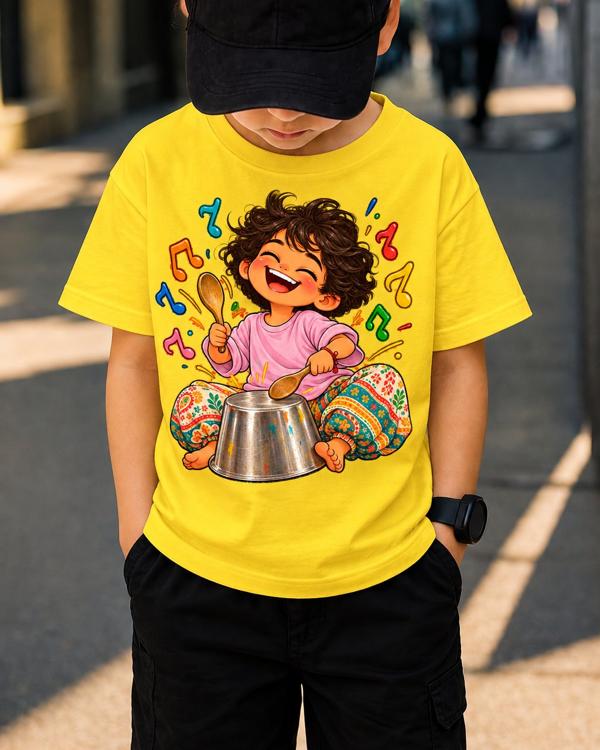 Plate Drummer Tee — Golden Yellow