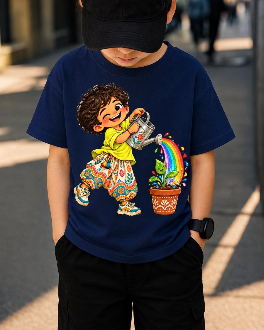 Rainbow Gardener Tee tee, worn