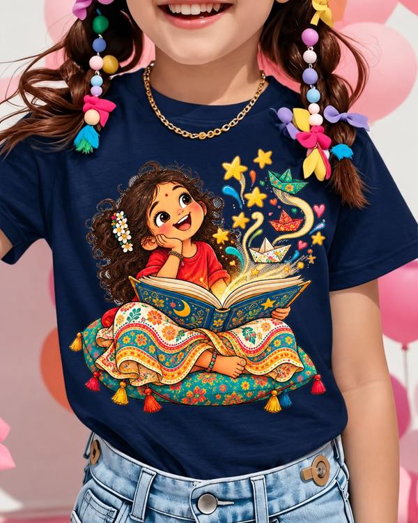 Story Time Tee — Navy Blue