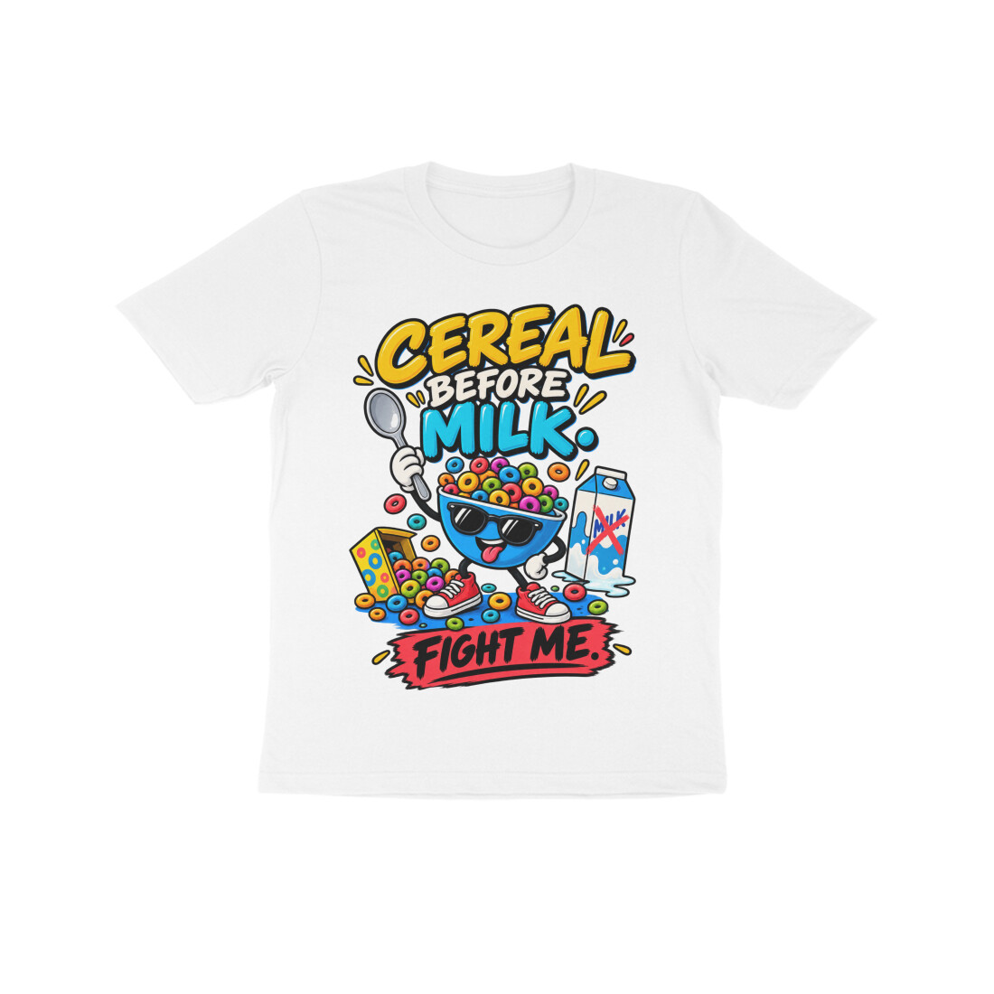 Cereal Before Milk Tee — White