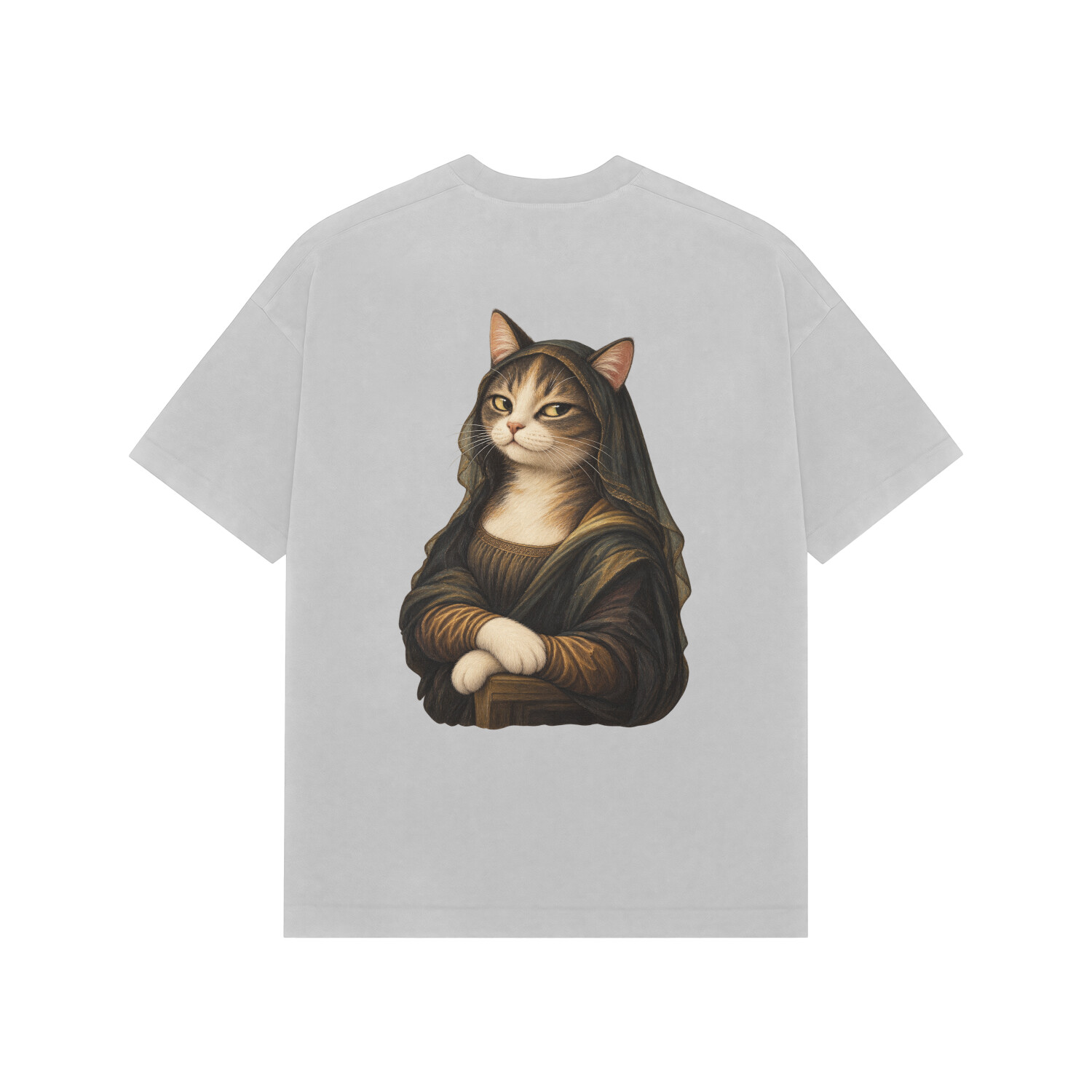 Mona Meowsa Tee — Ash Grey