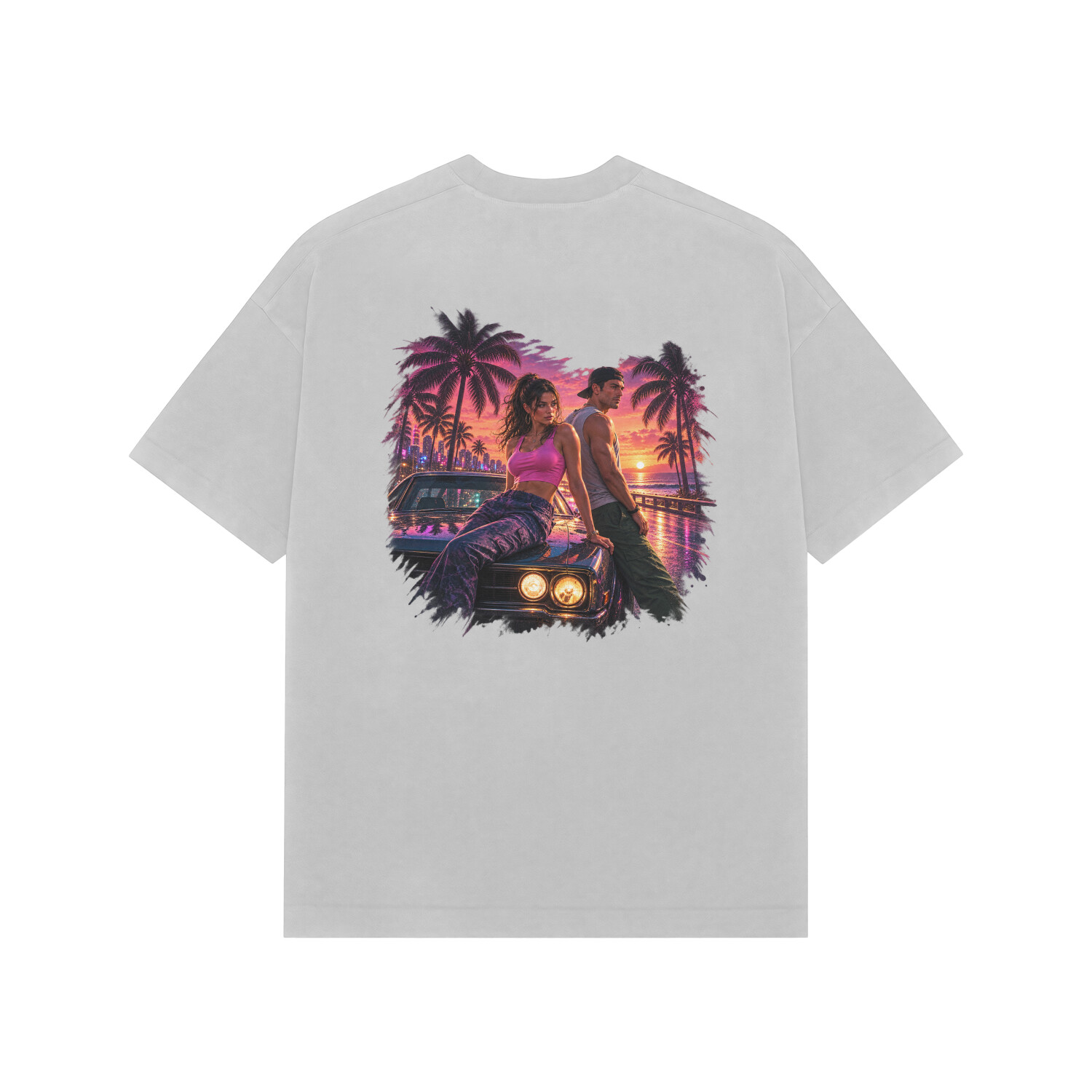 Vice City Tee — Ash Grey