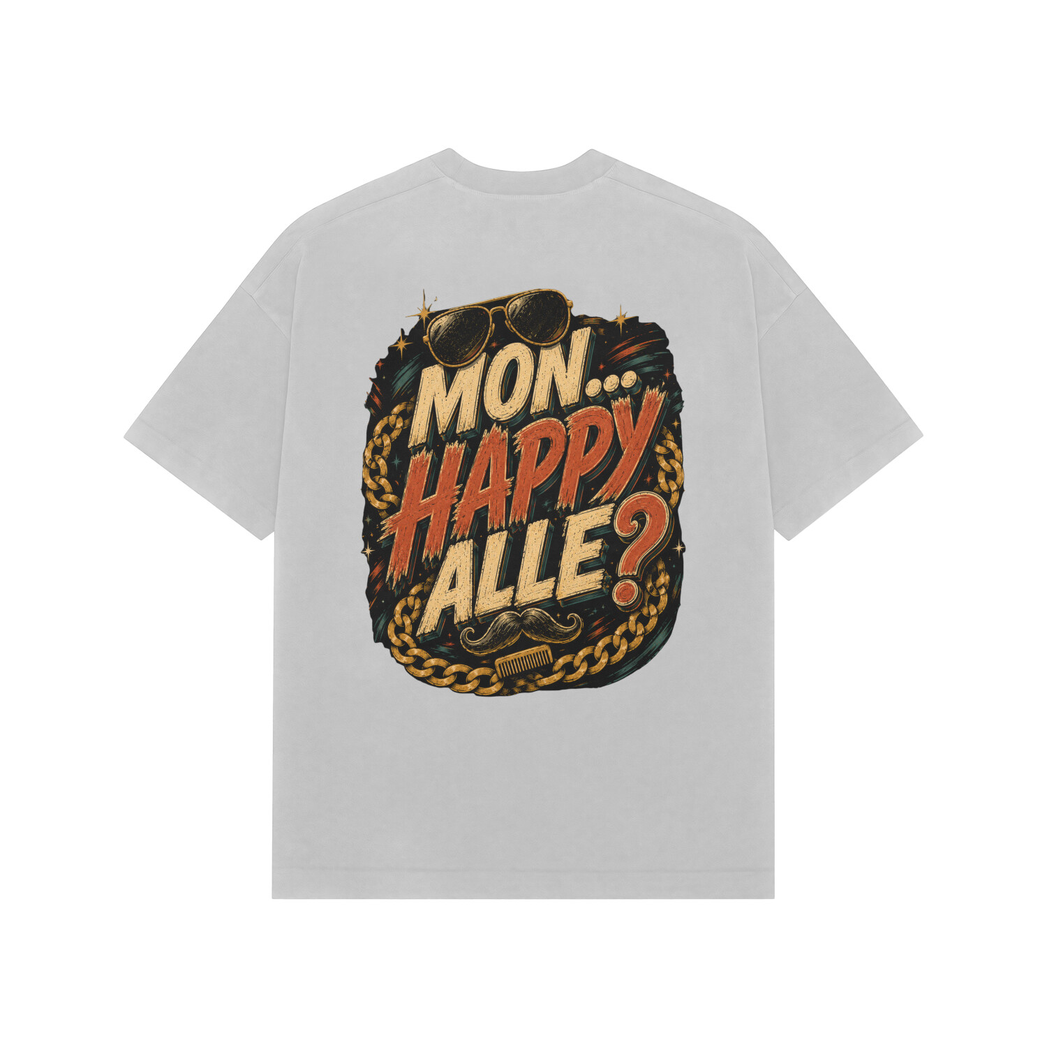 Mon Happy Alle Tee — Ash Grey